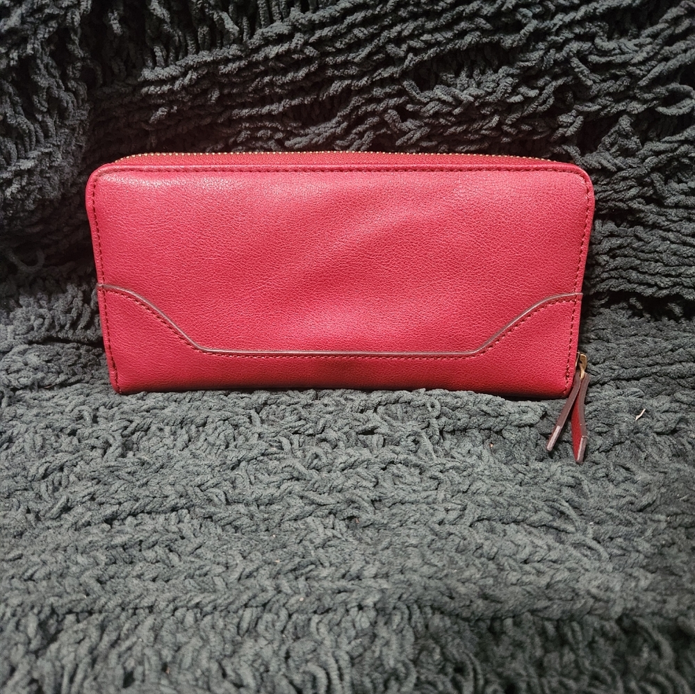 Frye And Co. Red Zip Around Wallet - Picture 2 of 13